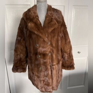 Brown real fur winter coat